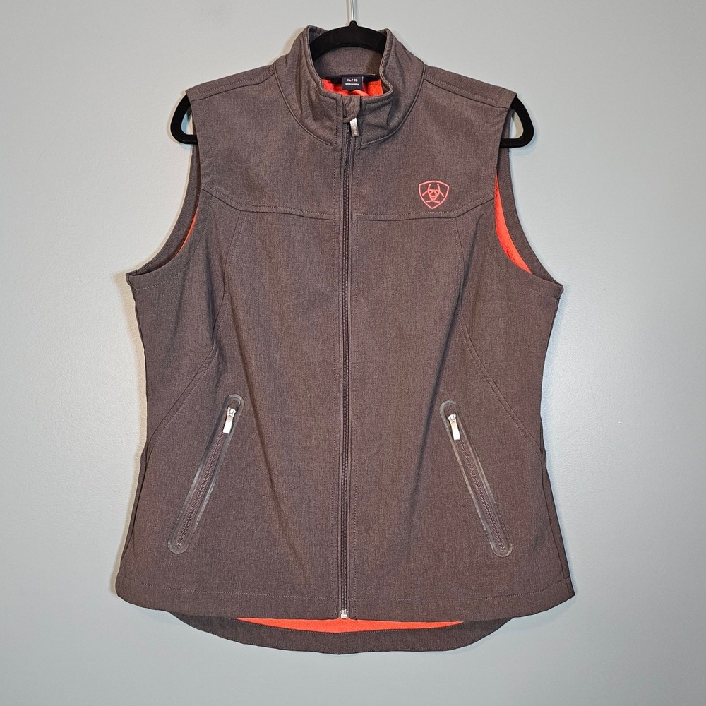 Ariat Brown Vest with Orange Accents
